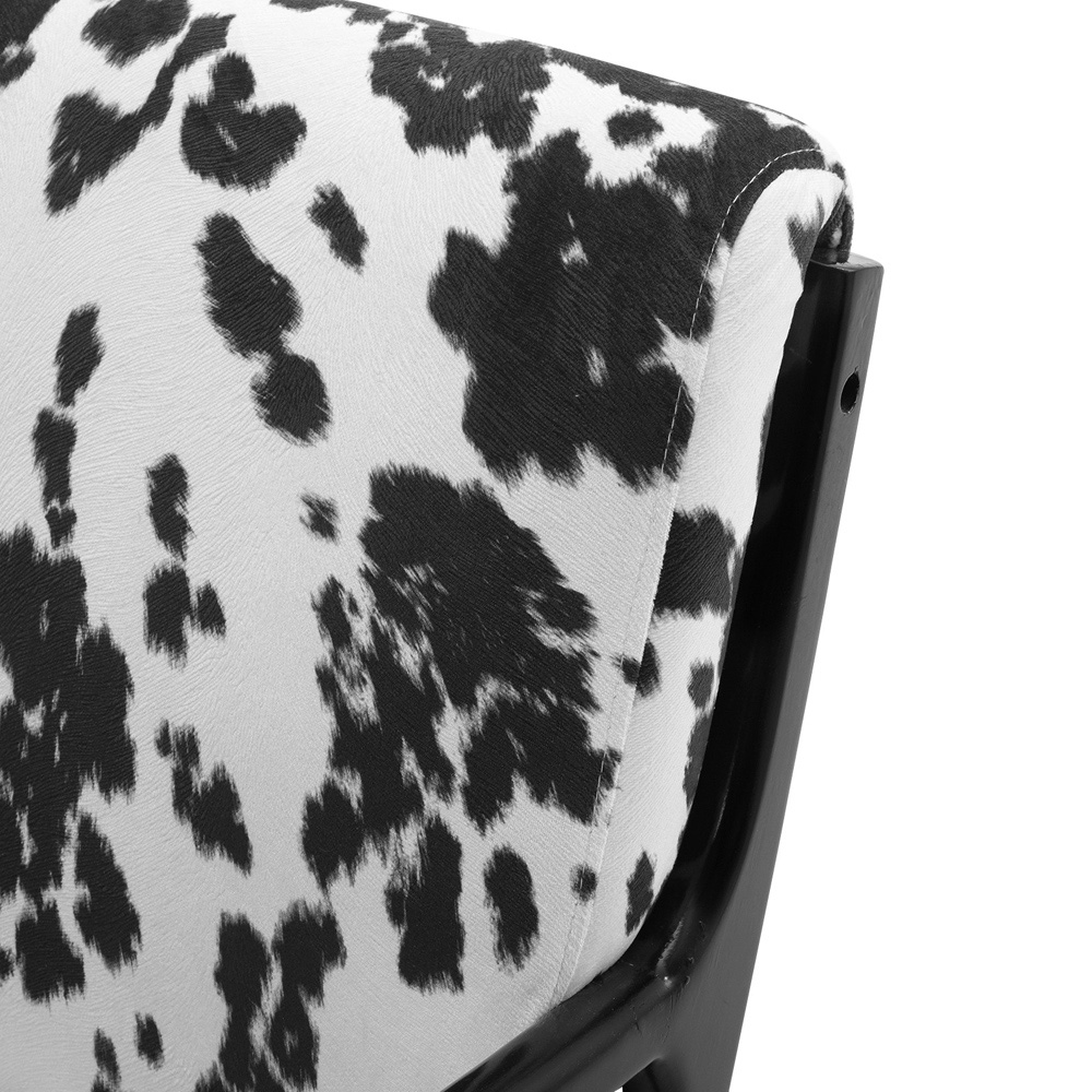 Living and Home Black and White Modern Upholstered Swivel Armchair Image 5