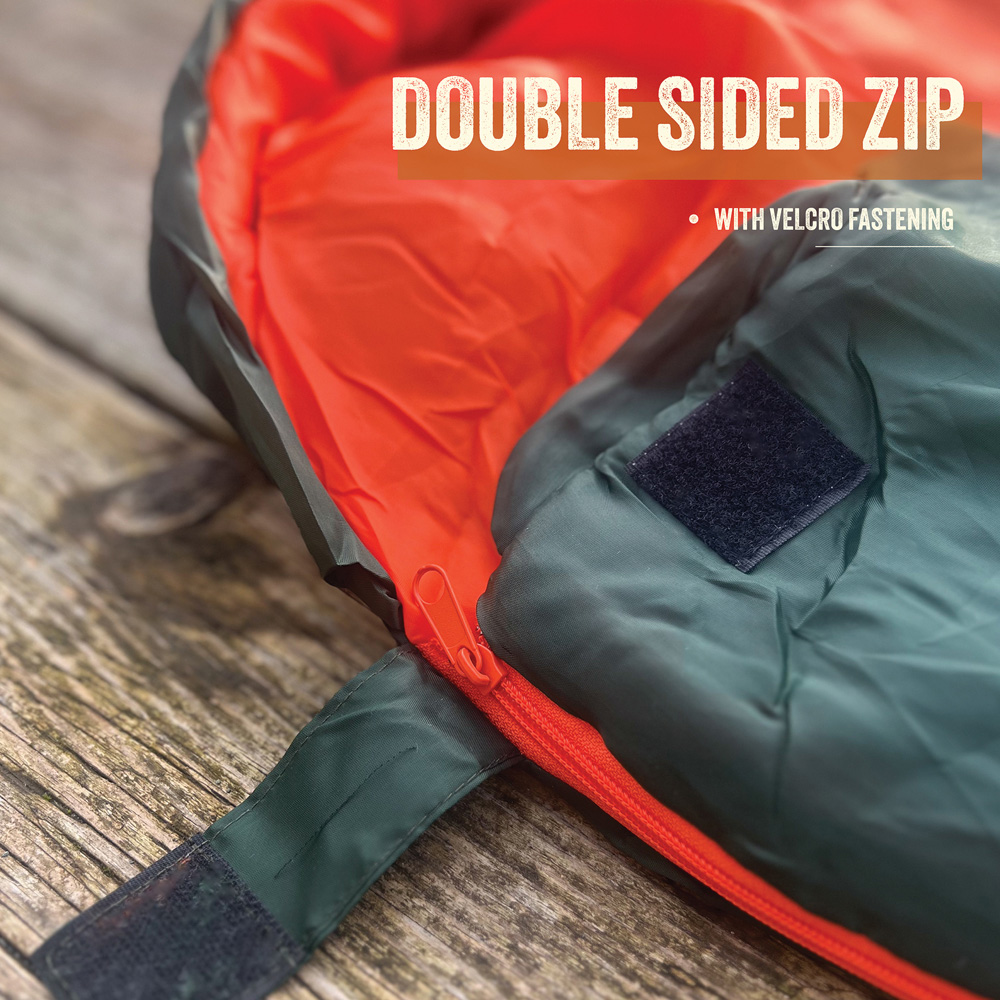 Milestone Camping 2 Seasons Single Green Mummy Sleeping Bag Image 8