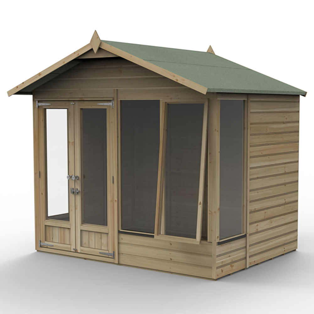 Forest Garden Beckwood 8 x 6ft Single Front Opening Shiplap Apex Summerhouse Image 4