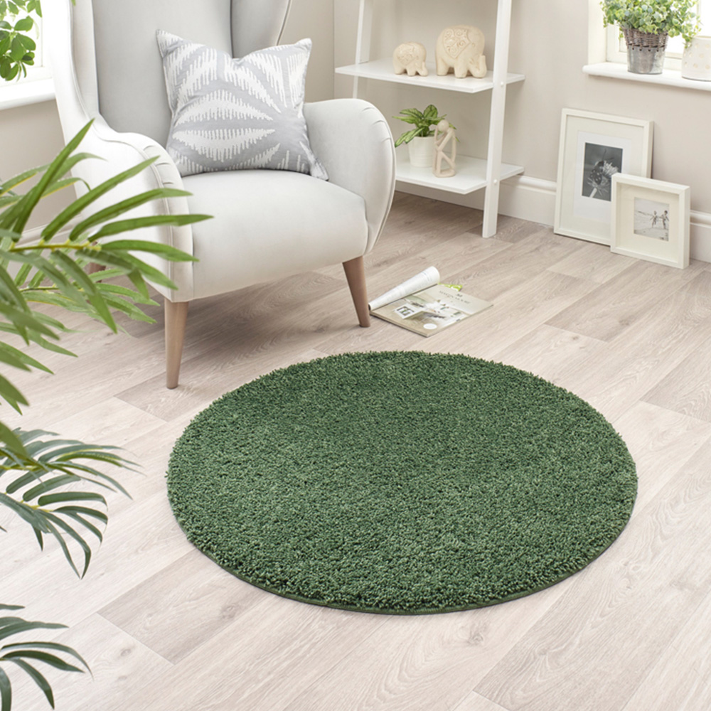 My Rug Forest Green Round Rug 100cm Image 2