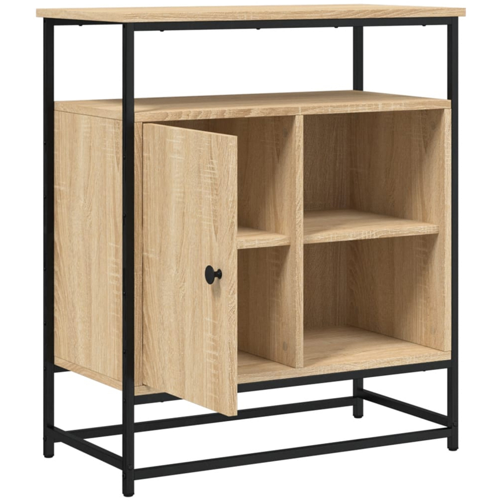 vidaXL Single Door 3 Shelf Sonoma Oak Sideboard Image 5