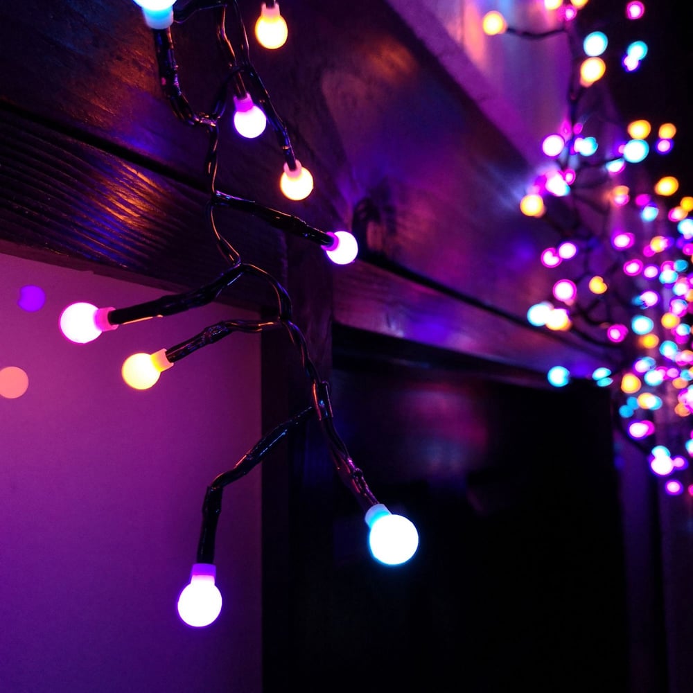 Samuel Alexander Rainbow LED Multi Function Christmas Cluster Curtain Light 4.8m Image 3