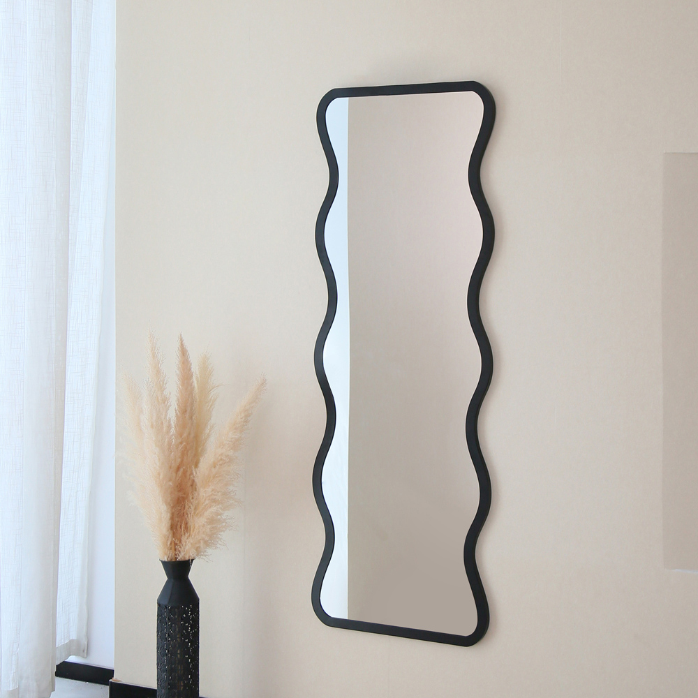 Charles Bentley Amsterdam Black Wavy Shape Outdoor Wall Mirror 170 x 60cm Image 7