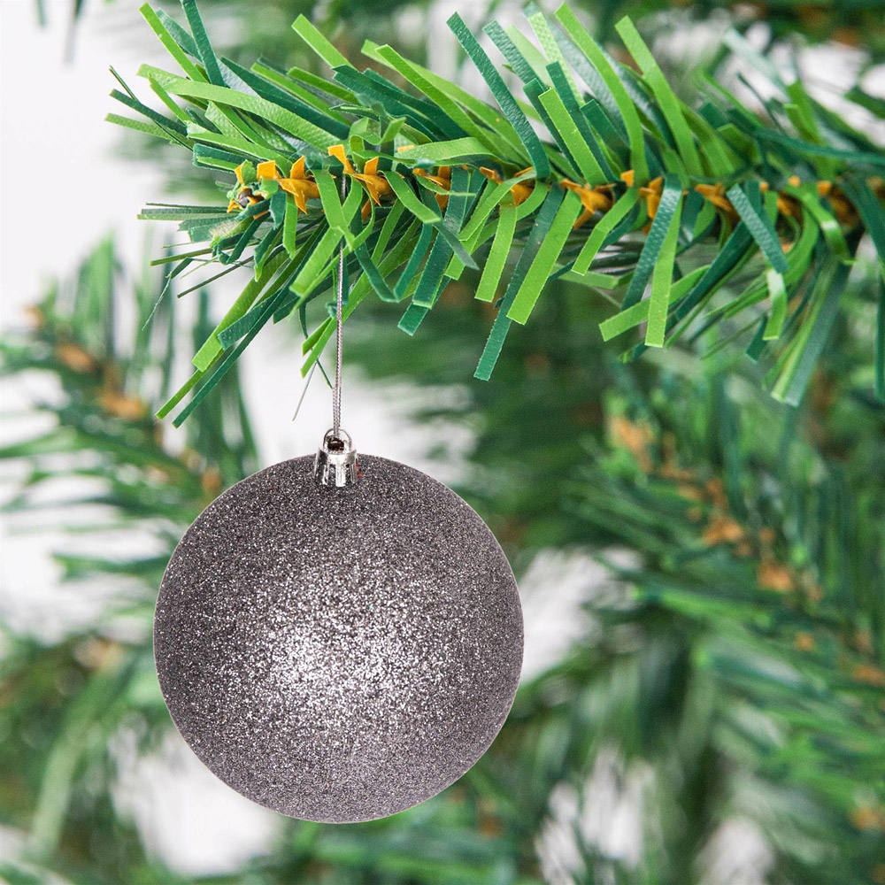 Shatchi 5cm Mid Grey Luxury Bauble 9 Pack Image 3