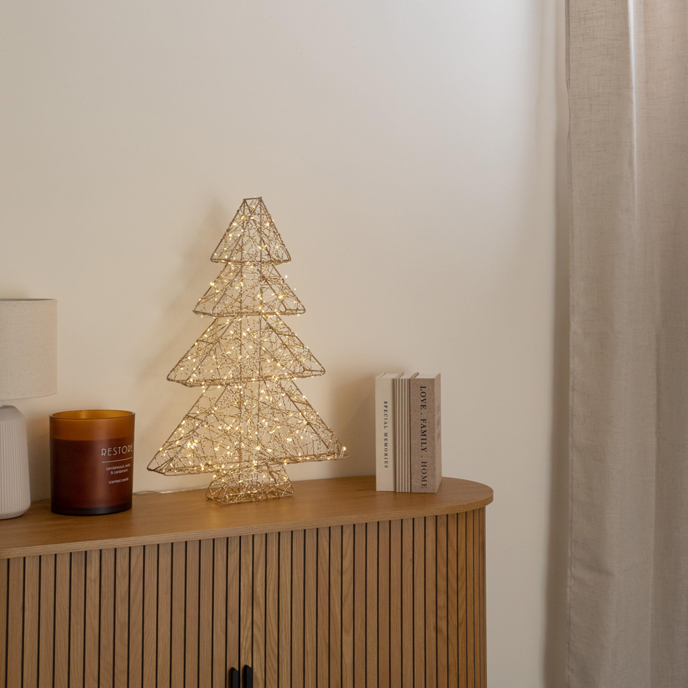 Samuel Alexander 300 Warm White LED Gold Christmas Tree with Timer 60cm Image 2