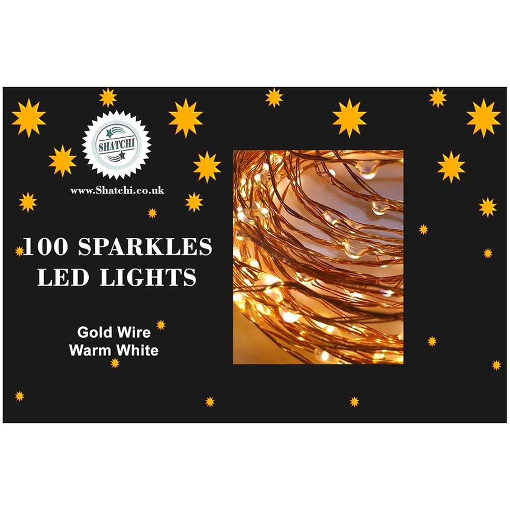 Shatchi 40 Warm White LED Gold Copper Wire Christmas String Light 4m Image 3