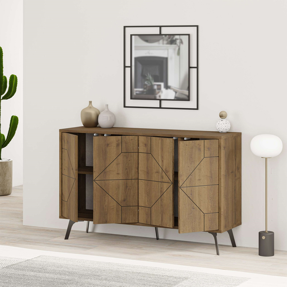 Decortie Dune Dark Oak Effect Console Sideboard Image 4