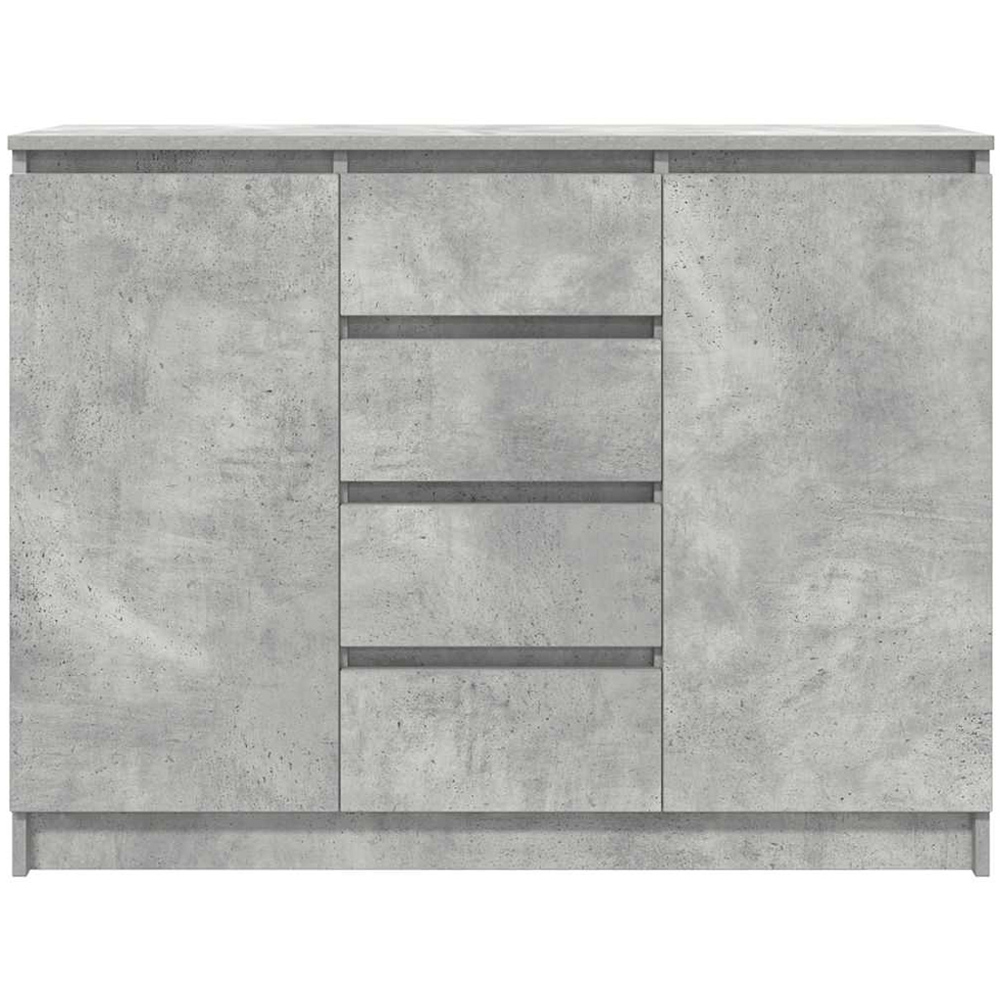 vidaXL 2 Door 4 Drawer Concrete Grey Wooden Sideboard Image 3