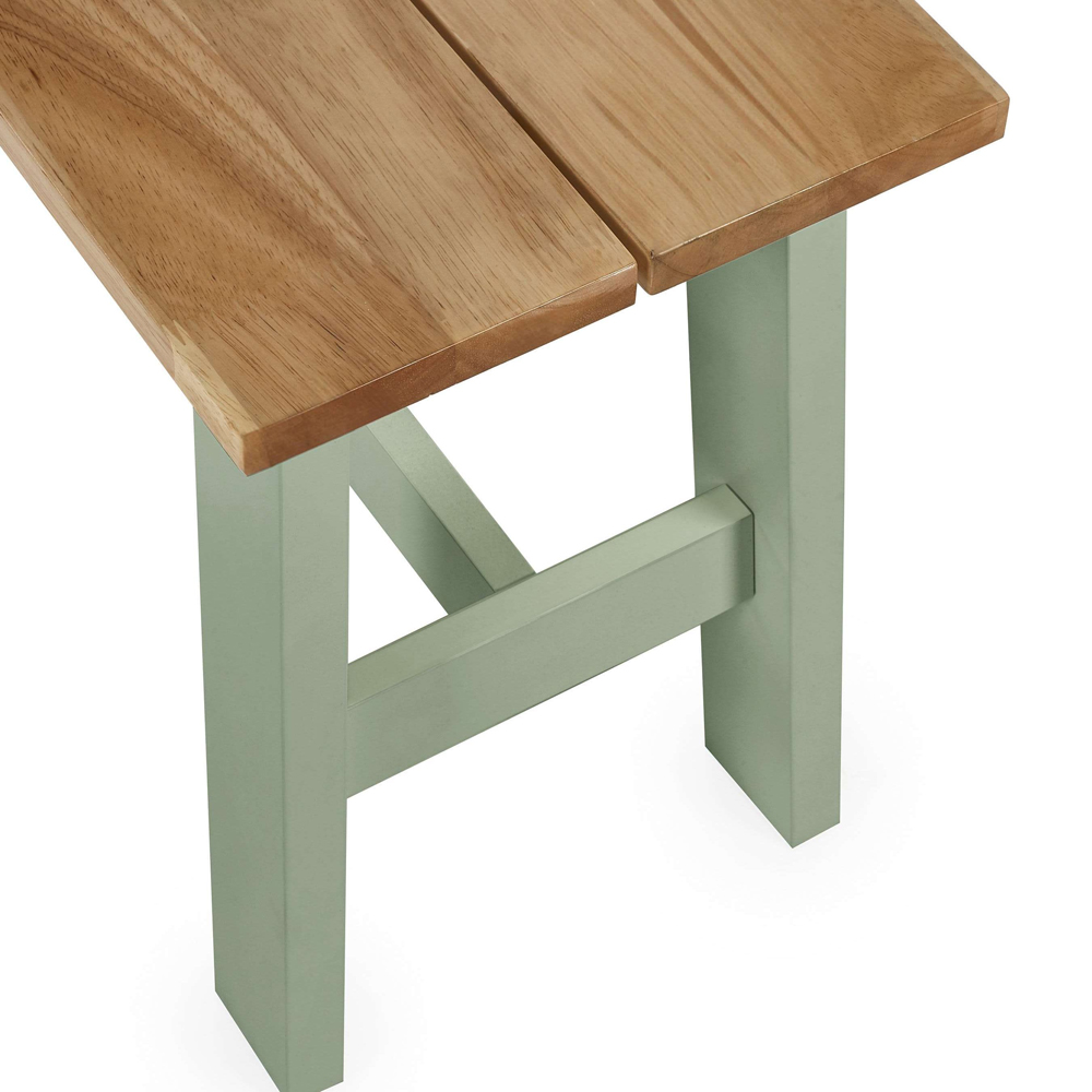 Julian Bowen Linwood Sage Green and Natural Dining Bench 95cm Image 6