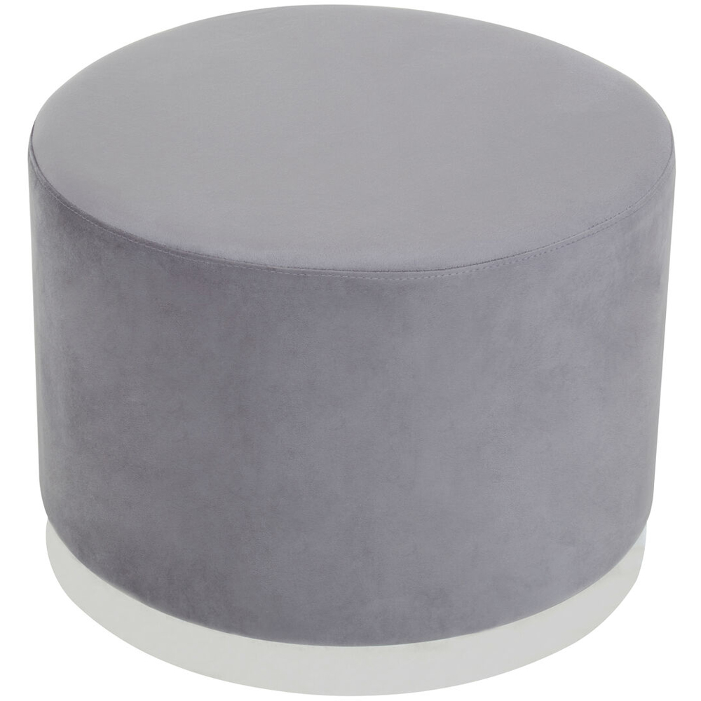 Premier Housewares Hagen Grey and Silver Round Stool Image 2