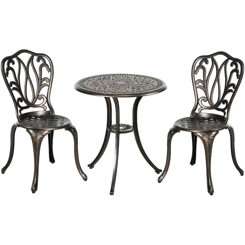 Outsunny 2 Seater Garden Bistro Set Bronze Image 2