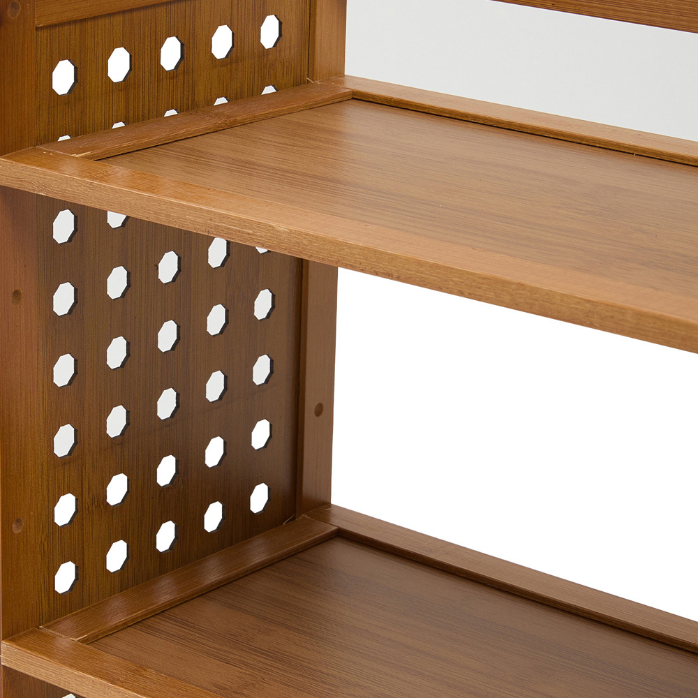 Living and Home 2 Shelf Natural Bamboo Desktop Storage Rack Image 5