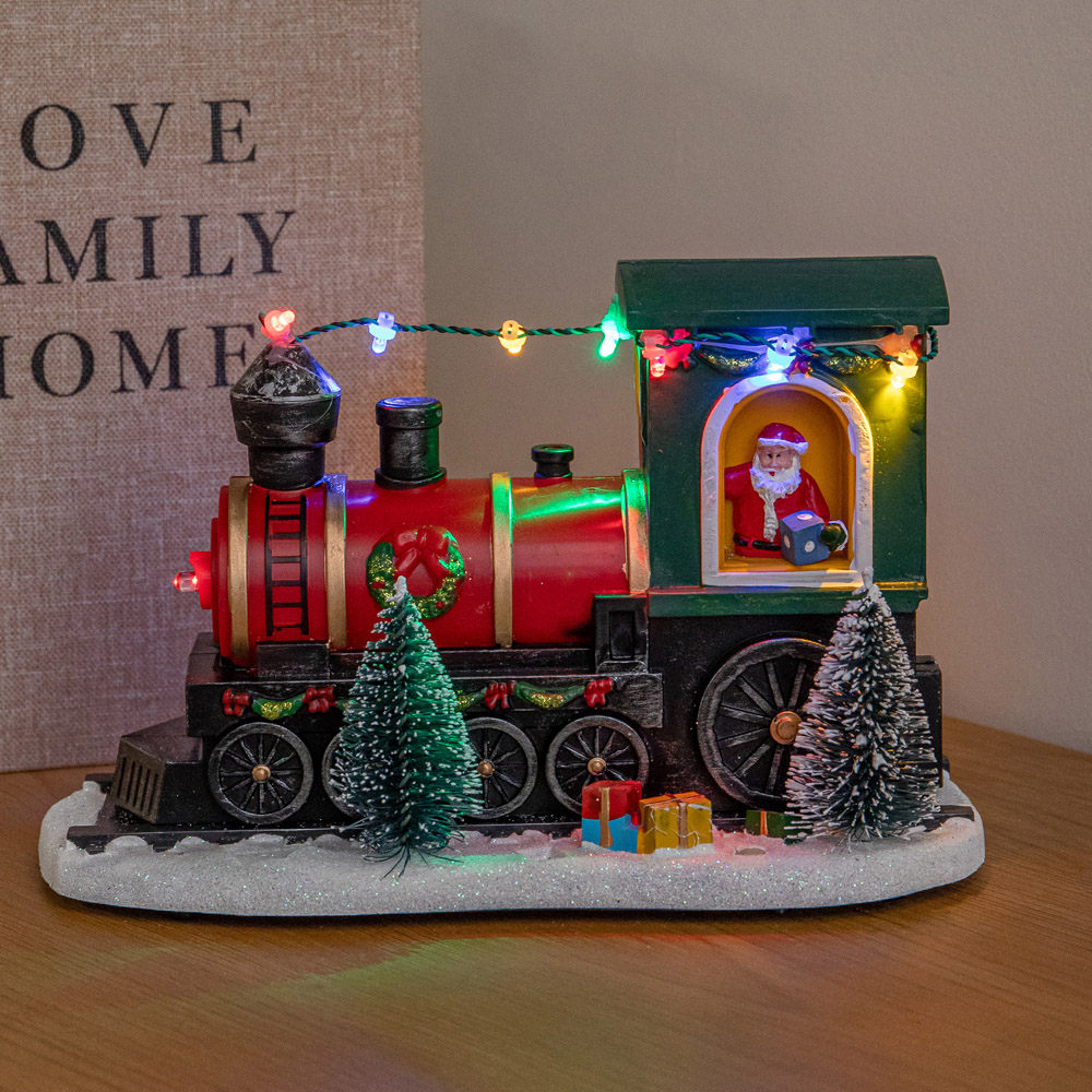Samuel Alexander 8 Multicolour LED Light-Up Christmas Train with Santa 22cm Image 2