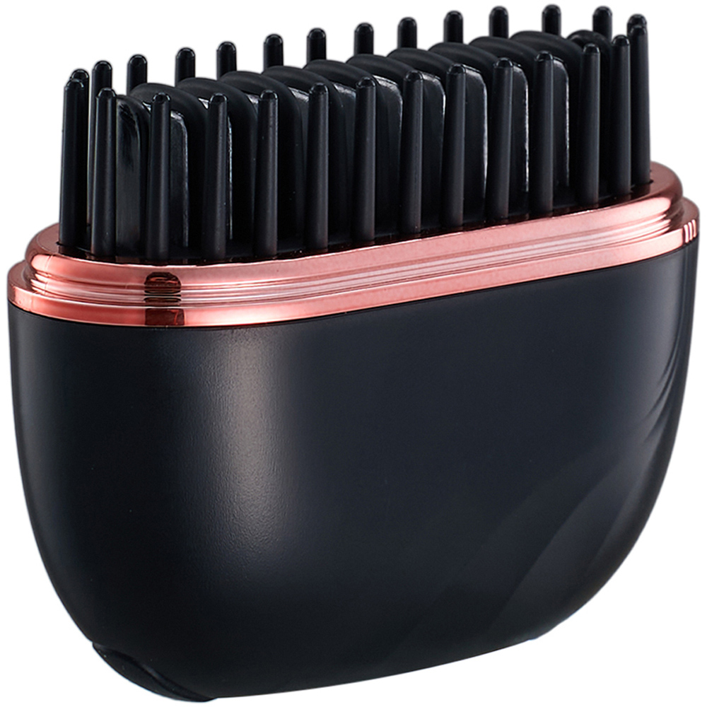 Living and Home Black Mini Cordless Rechargeable Hair Straightener Brush 25W Image 1