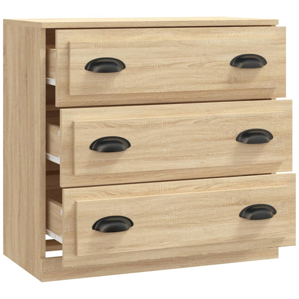 vidaXL 3 Drawer Sonoma Oak Sideboard Image 3
