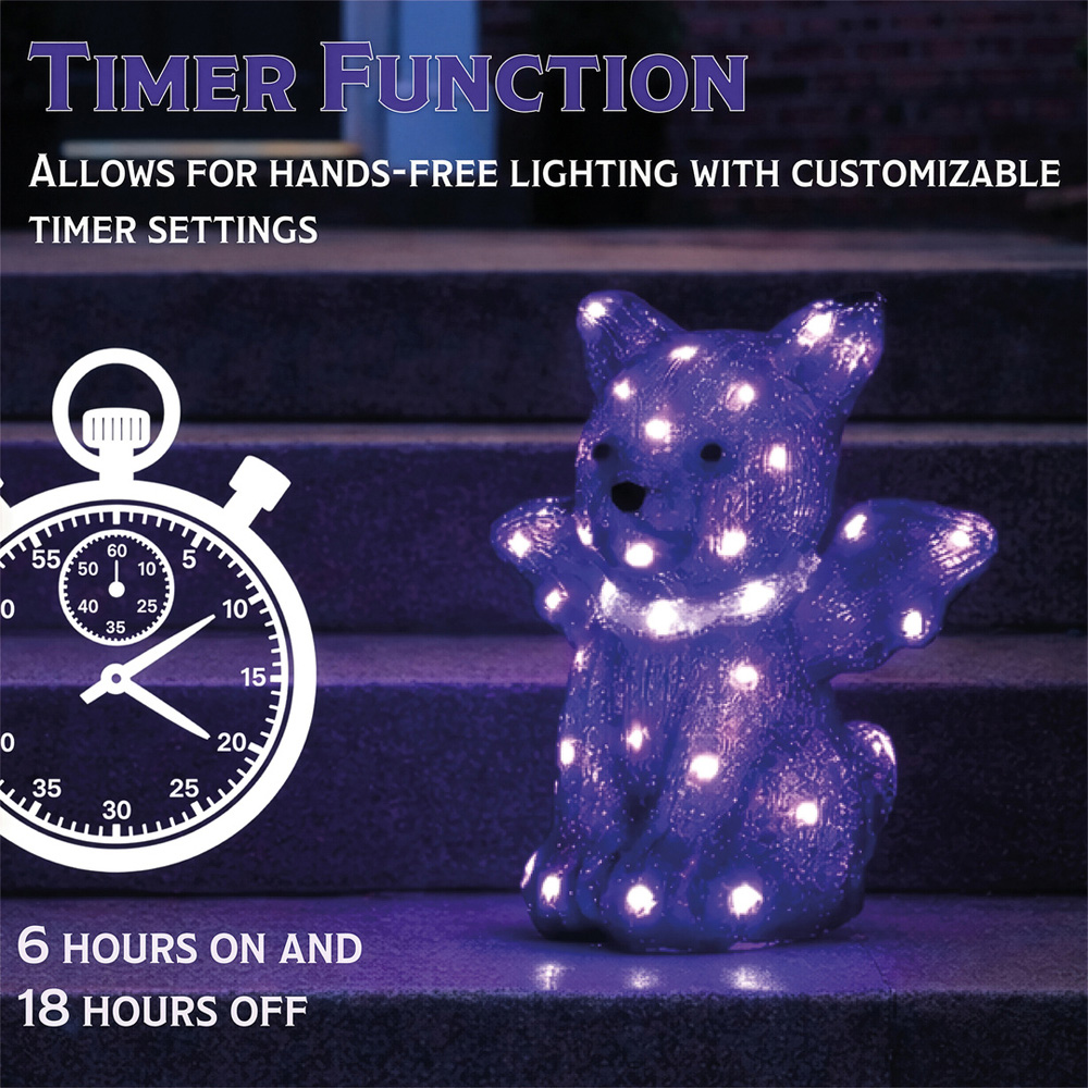 FXLab 50 Bright Purple LED Halloween Bat Decoration 27.5 x 18 x 29cm Image 7