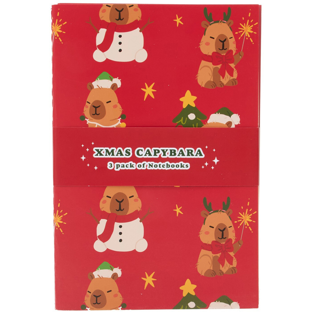 Pack of 3 Xmas Capybara Notebooks Image 2