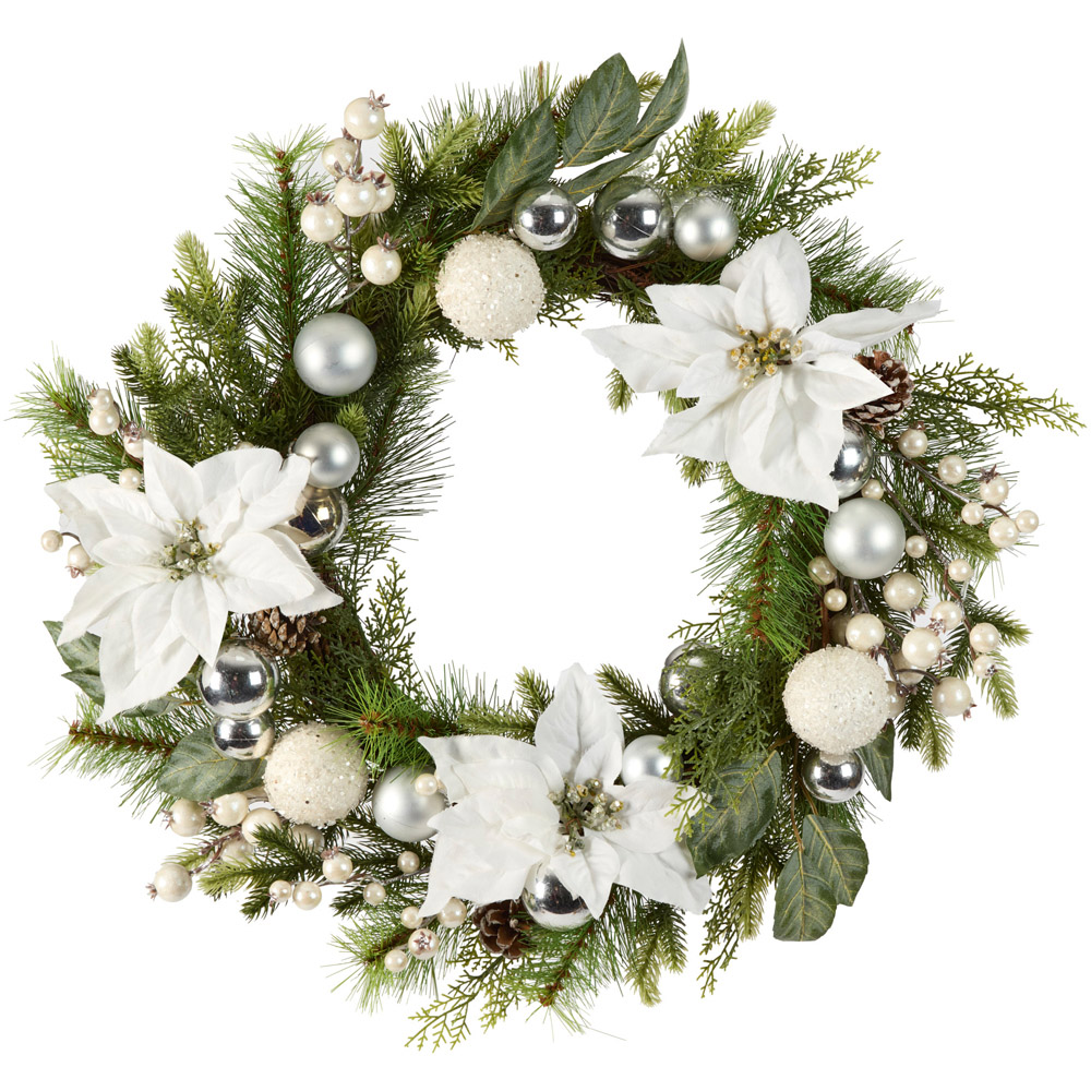 Dibor Valley Snowdrift Christmas Wreath 42cm Image 1