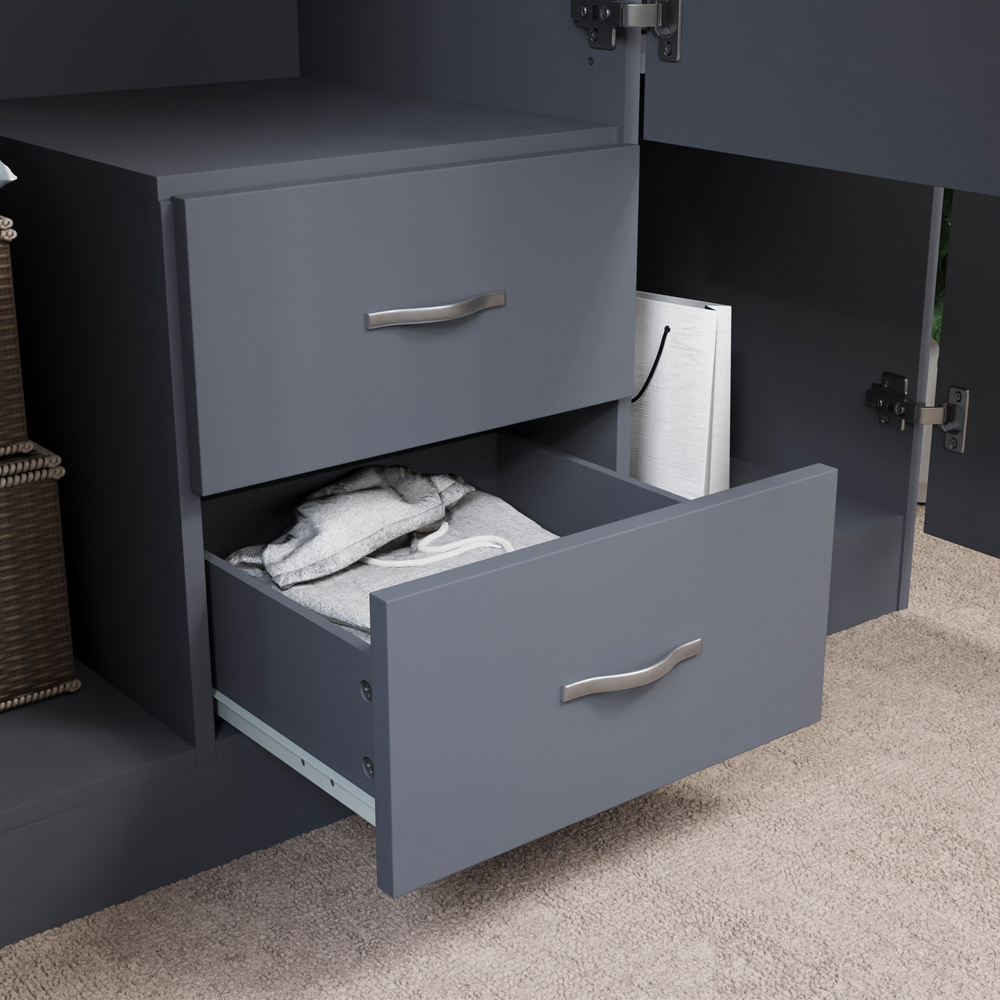 Vida Designs Riano 3 Door 2 Drawer Grey Mirror Wardrobe Image 7