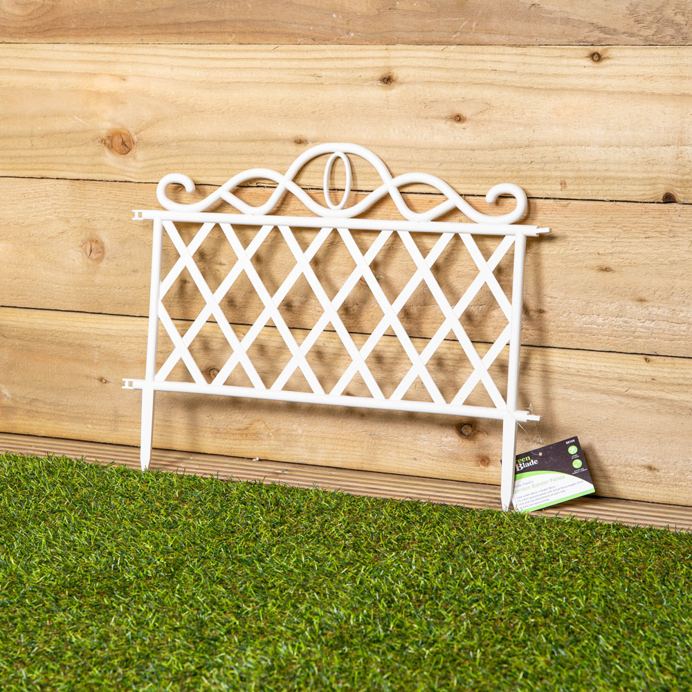 Samuel Alexander 27 x 48cm 12 Pack White Plastic Garden Border Fence Edging Image 2