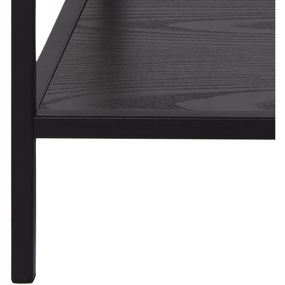Florence Seaford Black Glass Top Metal Nest of Table Set of 2 Image 8