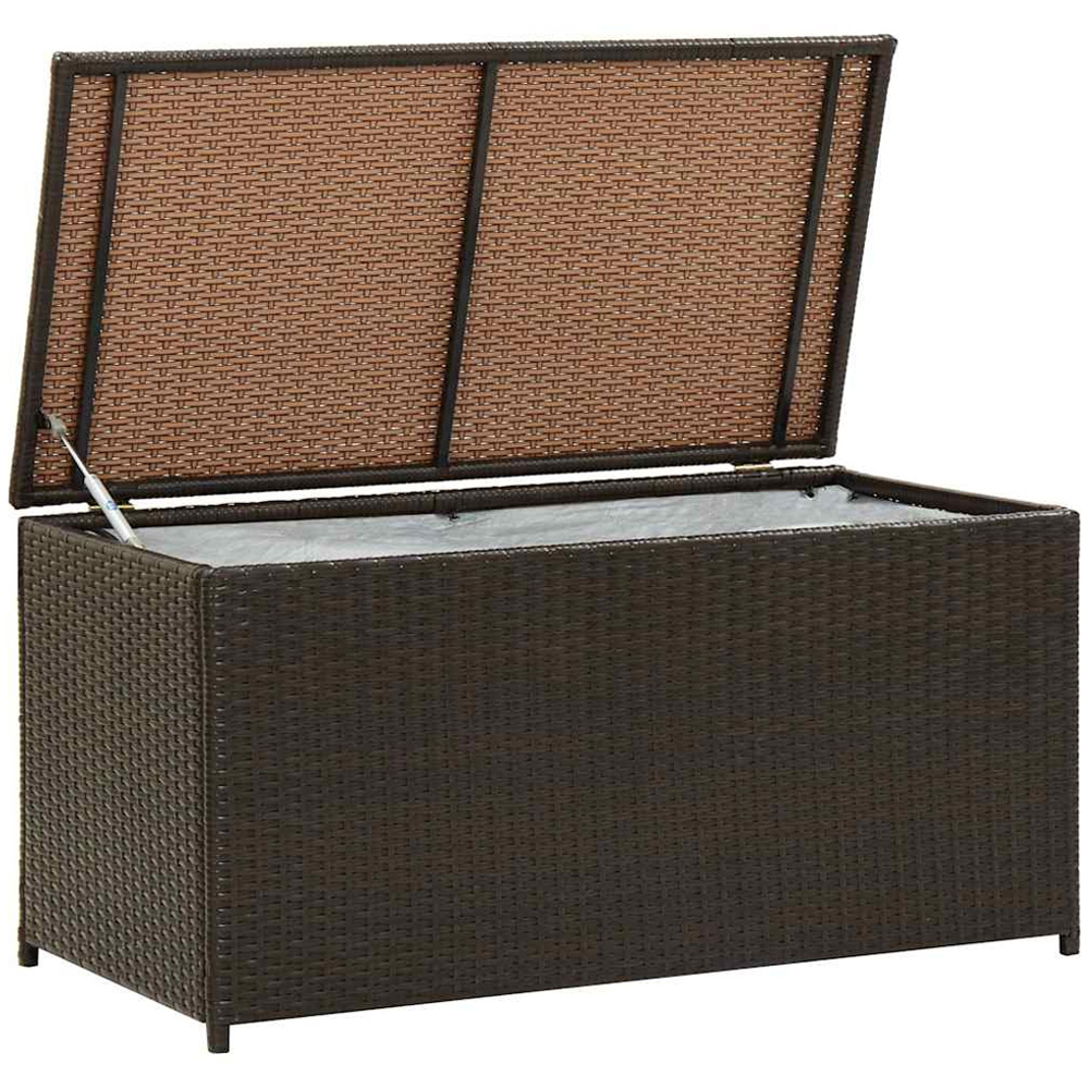 vidaXL 50 x 100 x 50cm Brown Poly Rattan Garden Storage Box Image 2