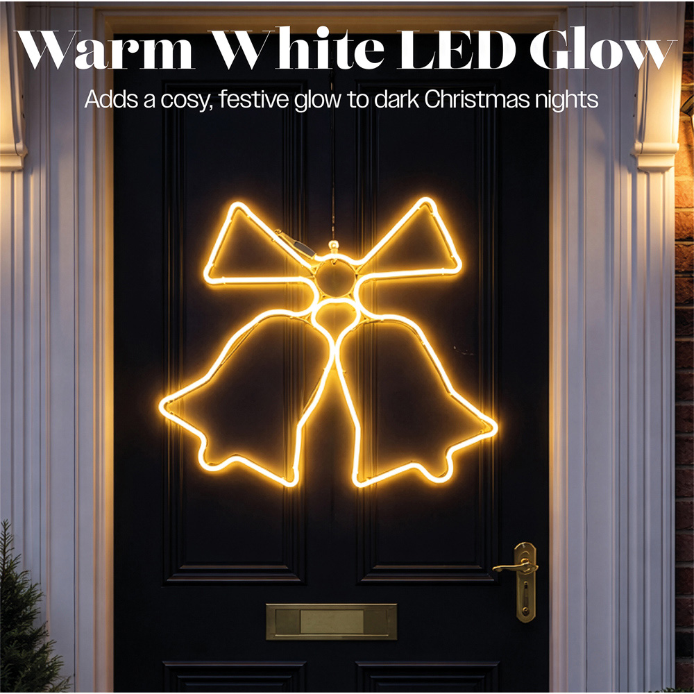Xmas Haus Warm White SMD LED Neon Bell Christmas Decoration 60cm Image 3