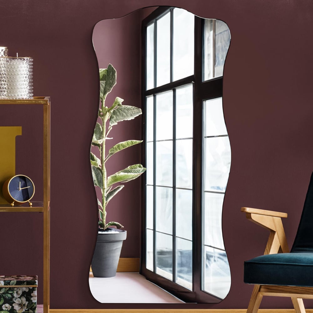 MirrorOutlet The Laniatus Wavy Rippled Wall Mirror 180 x 85cm Image 2