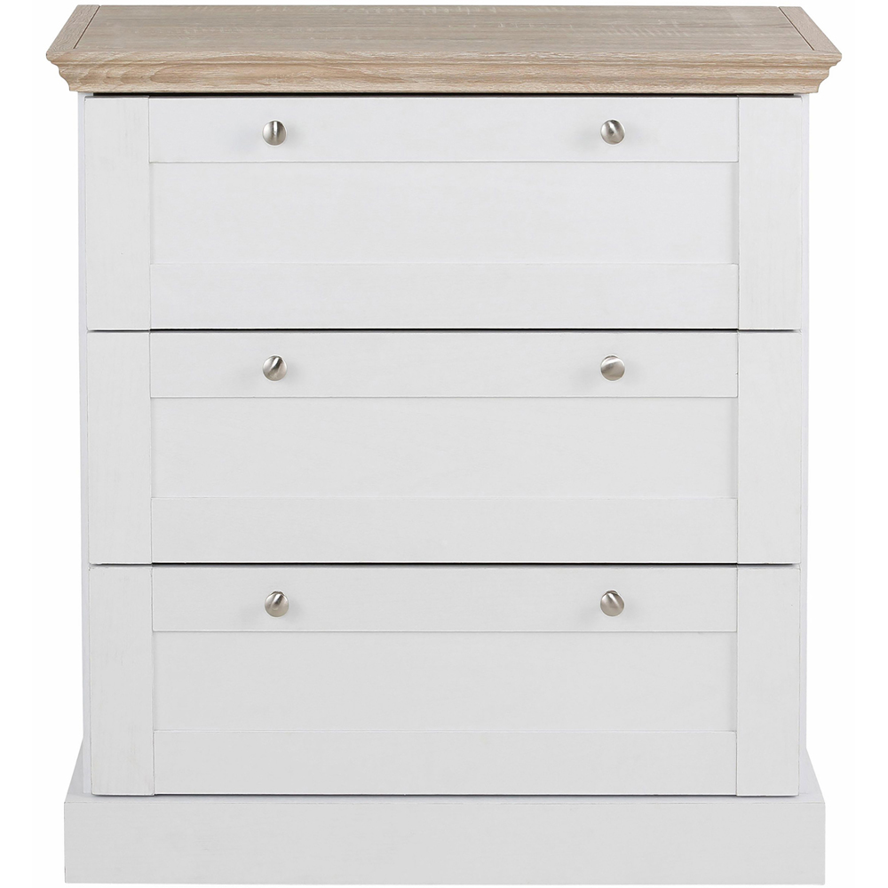 Loft24 Binz 3 Drawer White and Oak Dresser Cabinet Image 5