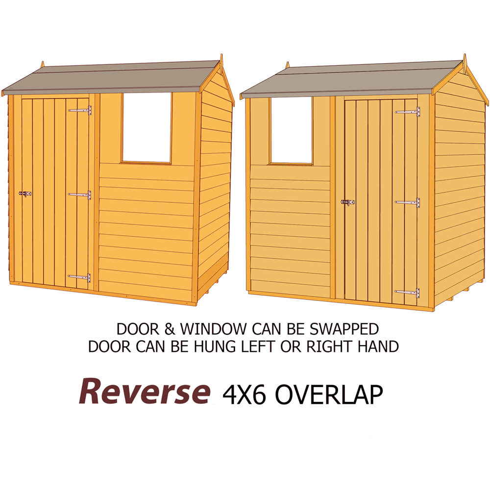 Shire 6 x 4ft Dip Treated Overlap Reverse Apex Shed Image 4