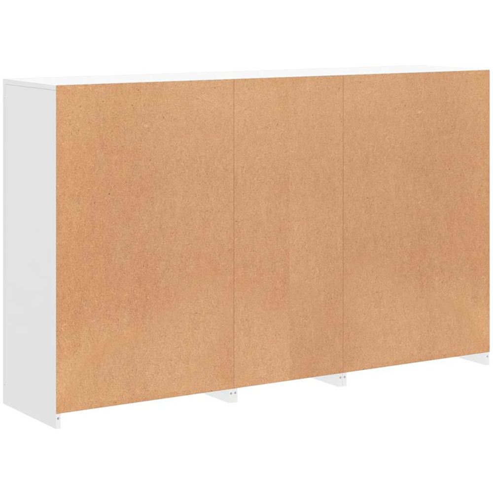 vidaXL 4 Door 8 Shelf White LED Sideboard 3 Piece Image 5