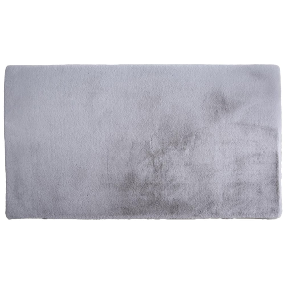 Silver Luxe Rabbit Faux Fur Rug Image 1