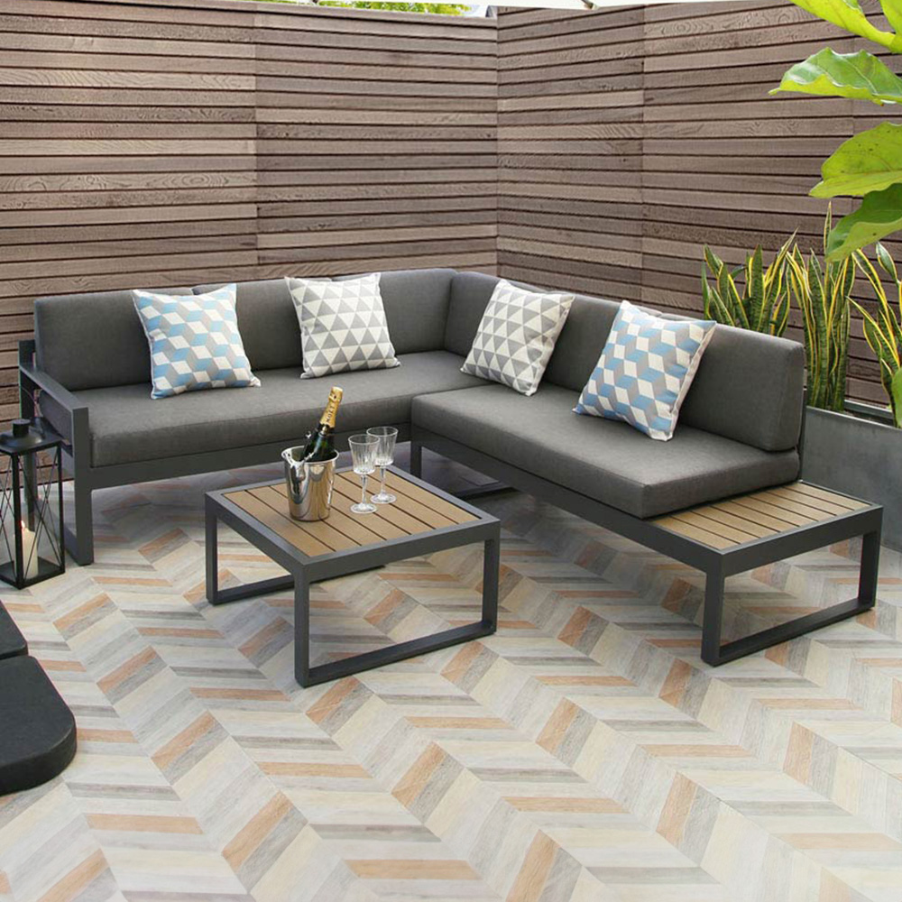 Maia 4 Seater Grey Modular Lounge Sofa Image 1