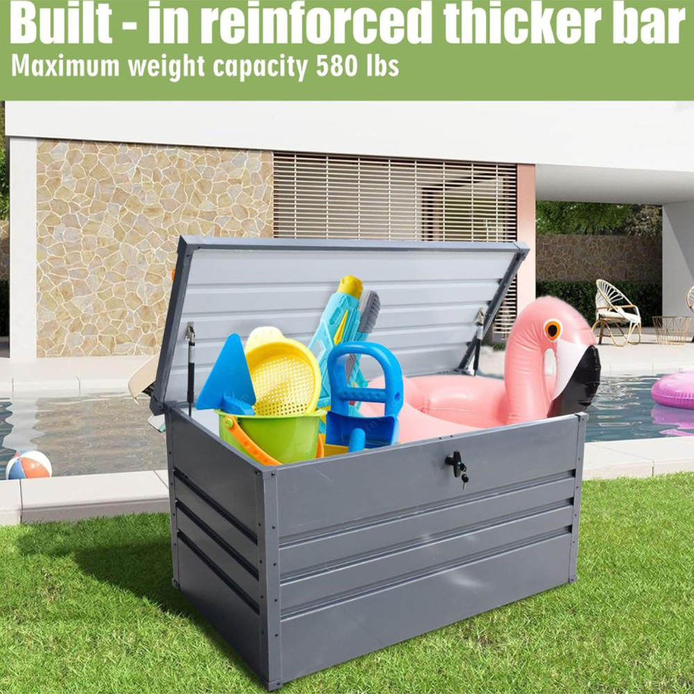 Alivio Grey Waterproof Metal Outdoor Storage Box Image 3