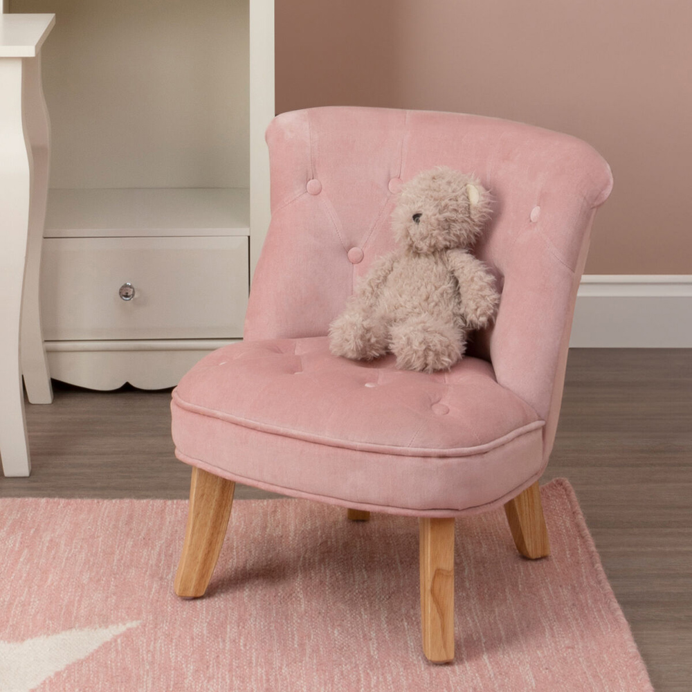 Premier Housewares Estelle Pink Velvet Kids Chair Image 6