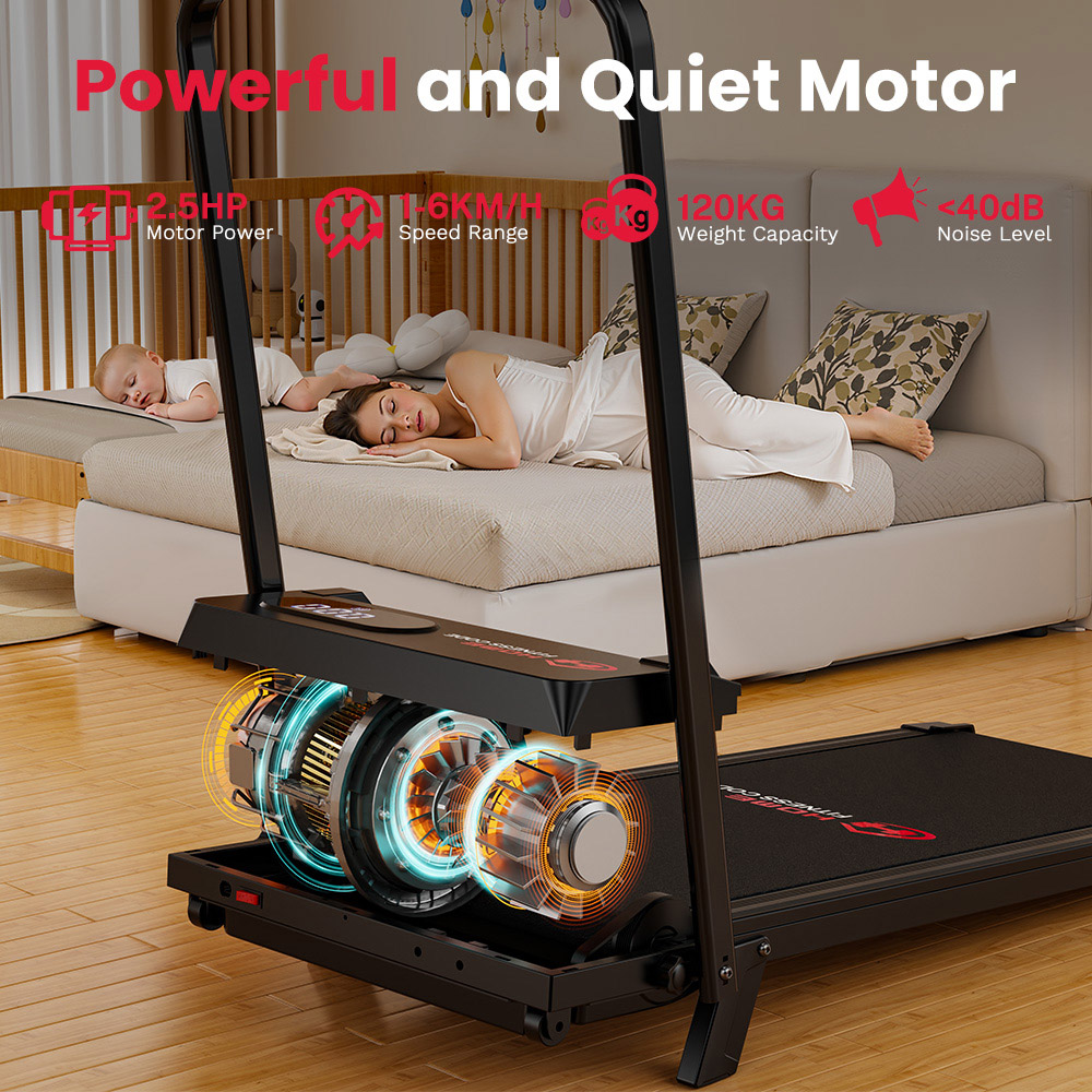 Rattrix Black Manual Incline Foldable Walking Treadmill Image 3