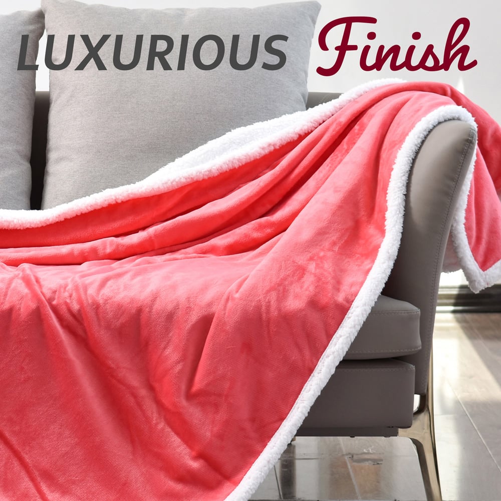 GlamHaus Dark Pink Electric Throw 160 x 130cm Image 2