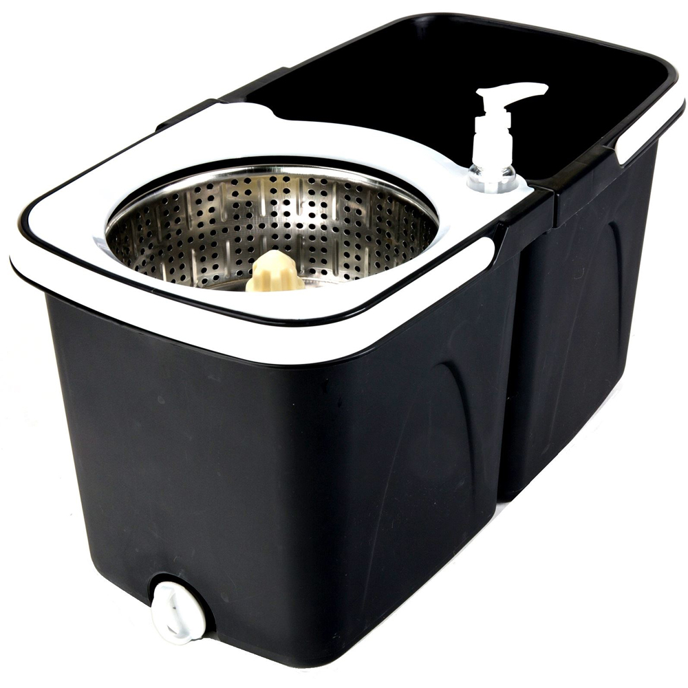 Gr8 Home Black 360 Degree Rotating Dual Spin Dry Mop and Bucket Image 4