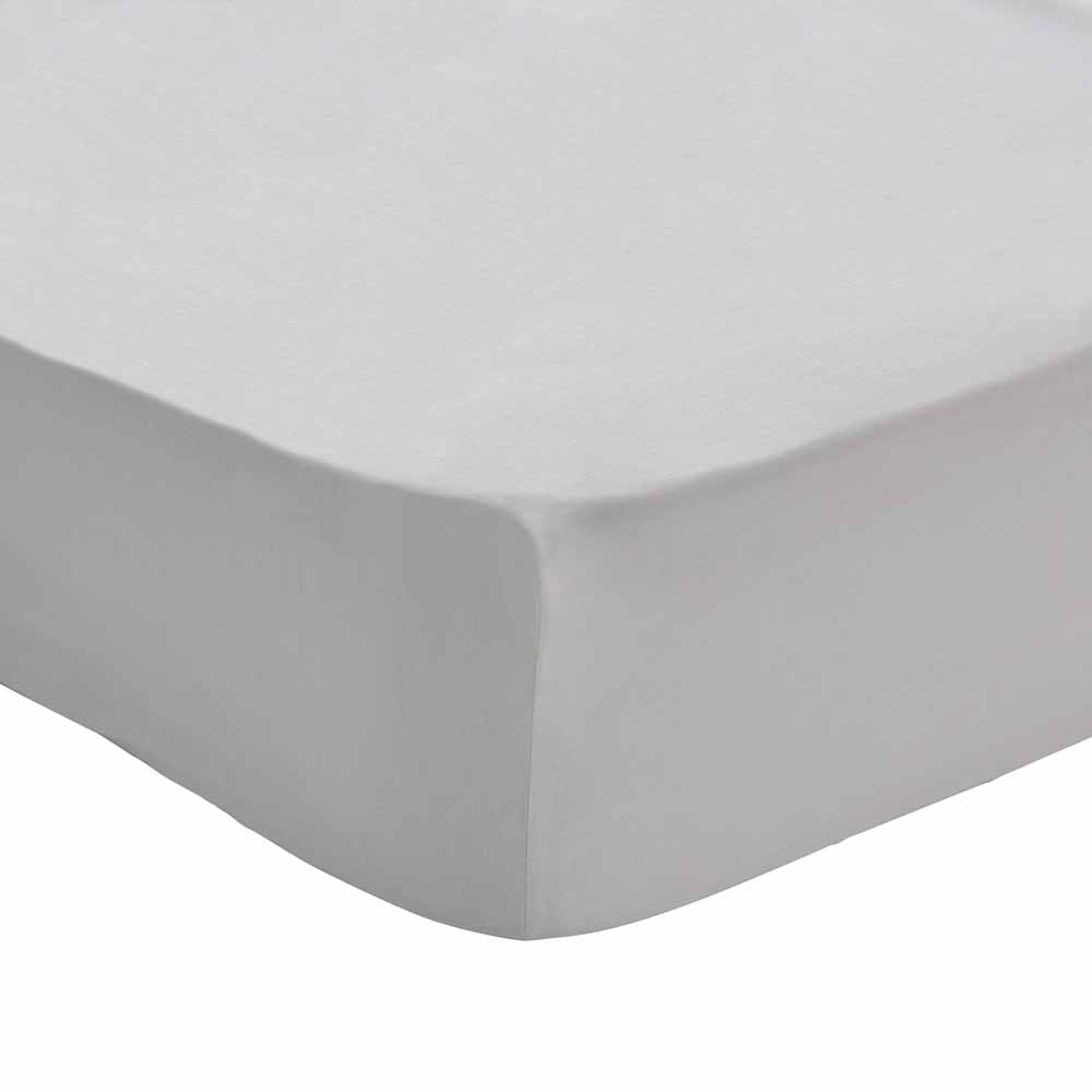 Wilko Single White Anti-bacterial Fitted Bed Sheet Image 1