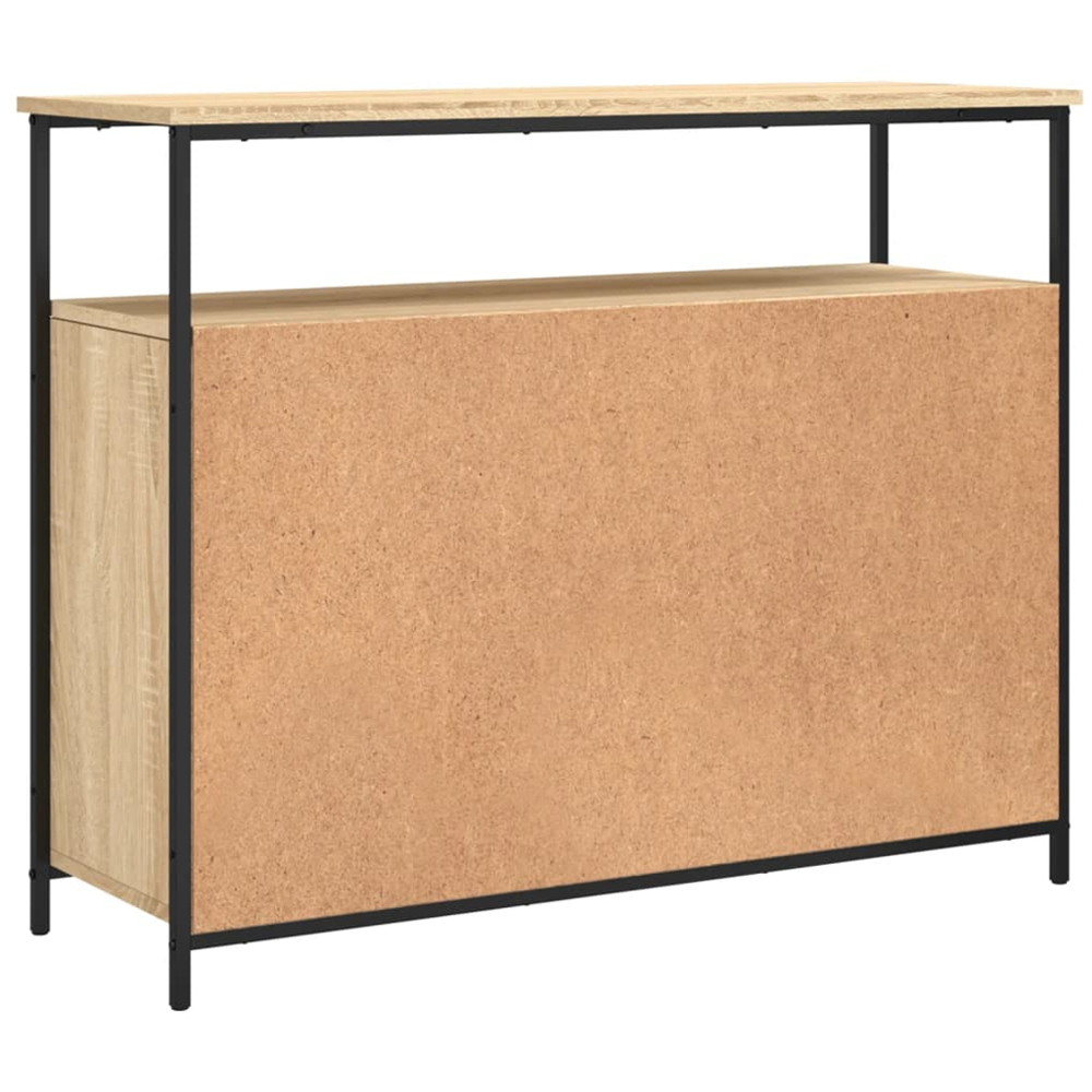 vidaXL 2 Glass Door 3 Shelf Sonoma Oak Wide Sideboard Image 8