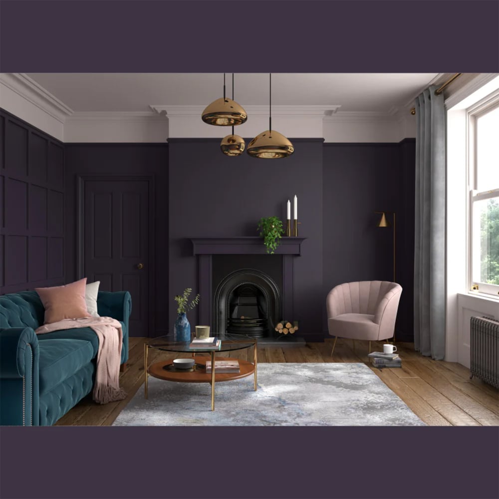 Dulux Heritage Walls and Ceilings Dark Aubergine Velvet Matt Emulsion Paint 2.5L Image 4