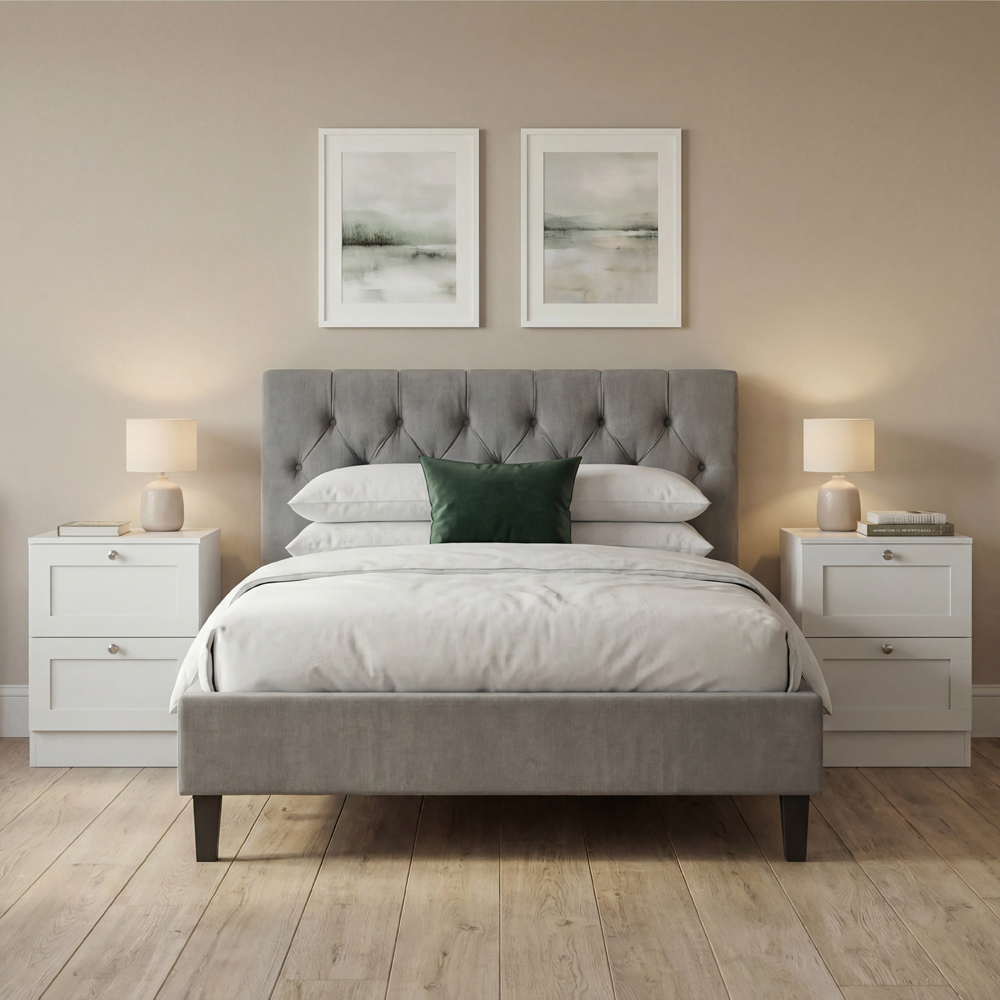 VIDA DESIGNS Altino 2 Drawer White Shaker-Style Bedside Chest Set of 2 Image 4