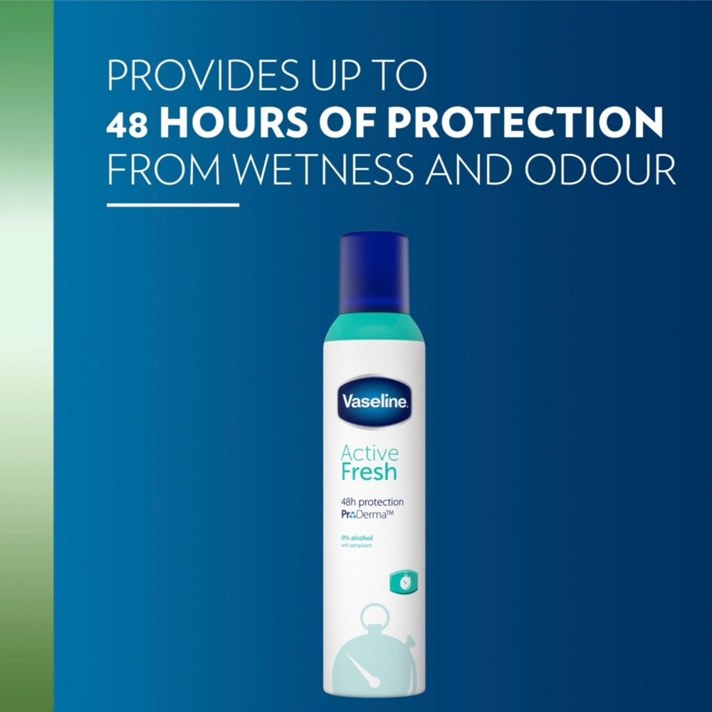 Vaseline ProDerma Active Fresh Skin Protection Anti-Perspirant Deodorant Spray 150ml 6 Pack Image 3