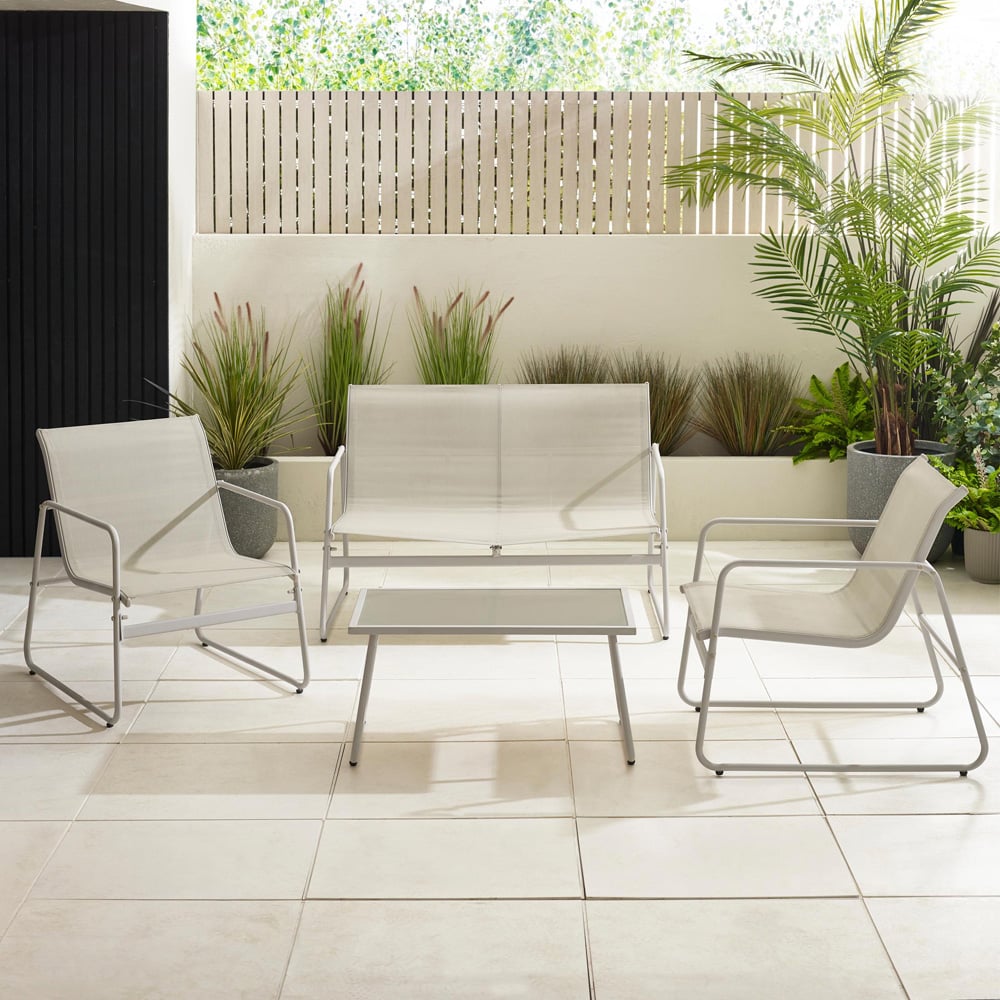 Furniturebox Rafina 4 Seater Cream Outdoor Chairs Set Image 1