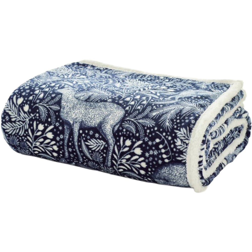 Deyongs Navy Woodland Folk Throw 140 x 180cm Image 1