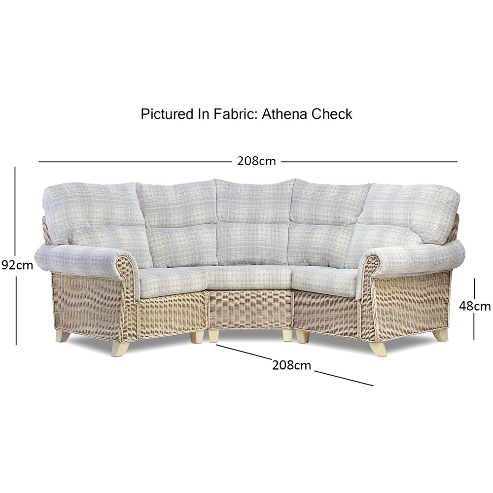 Desser Clifton 4 Seater Natural Rattan Check Fabric Corner Sofa Set Image 4