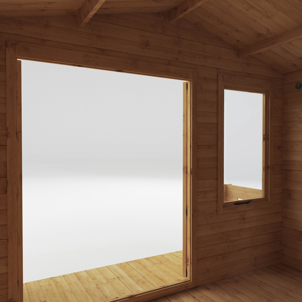 Mercia 10.8 x 11.1ft Double Door Wooden Apex Log Cabin with Veranda Image 5