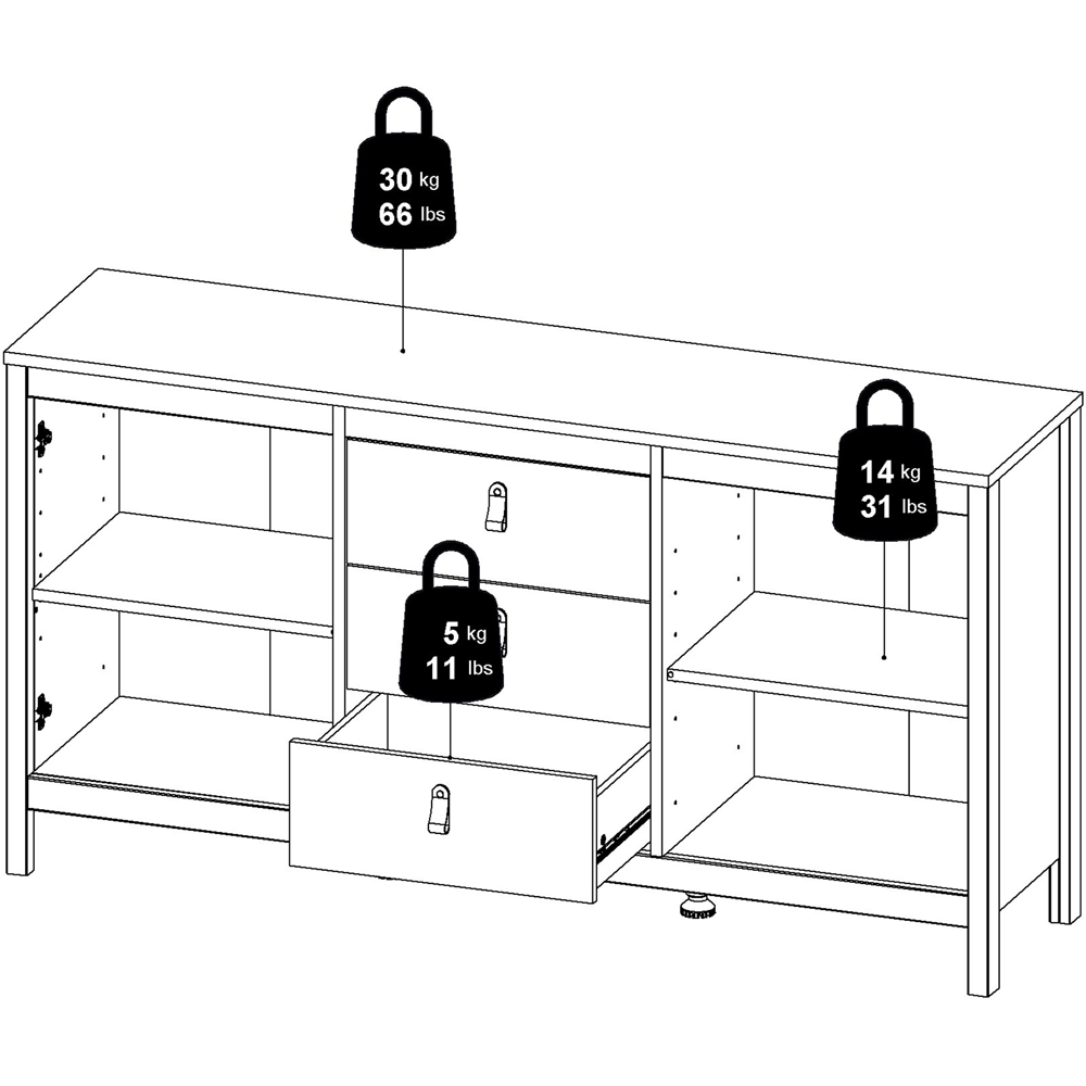 Florence Madrid 2 Door 3 Drawer Cashmere Sideboard Image 8