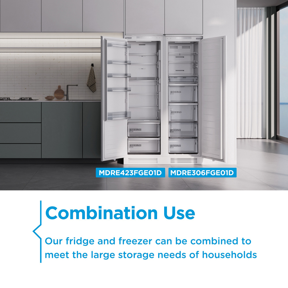 Midea MDRE306FGE01D White Total No Frost 212L Upright Freezer Image 5