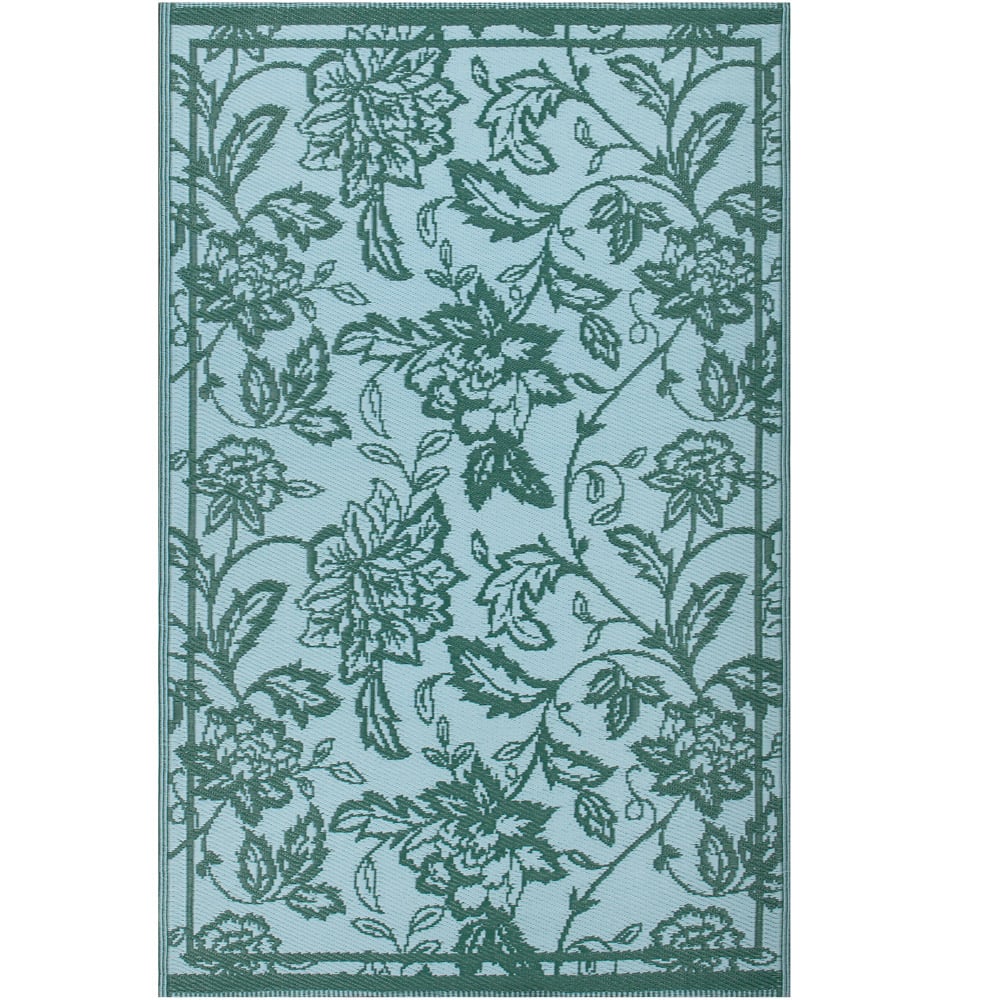 furn. Anemone Blue Woven Jacquard Outdoor Rug 120 x 180cm Image 1